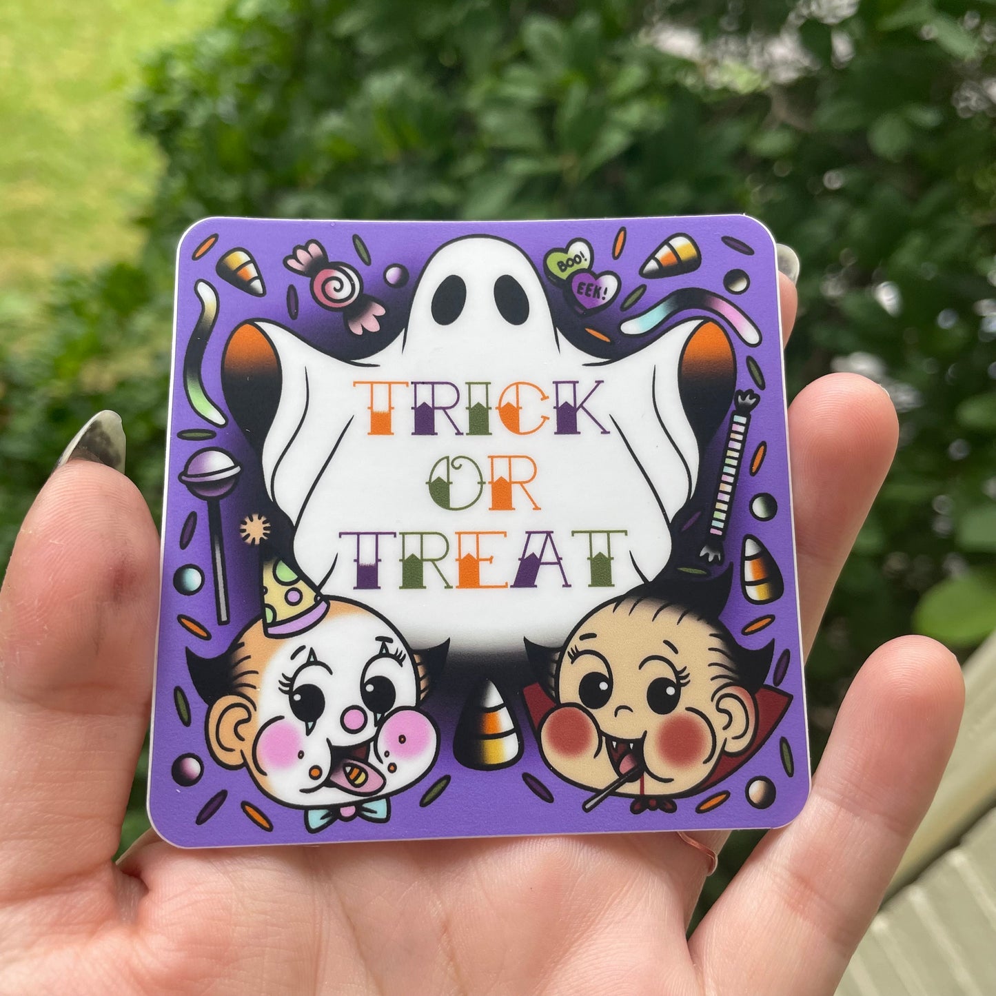 Trick or Treat Vinyl Sticker