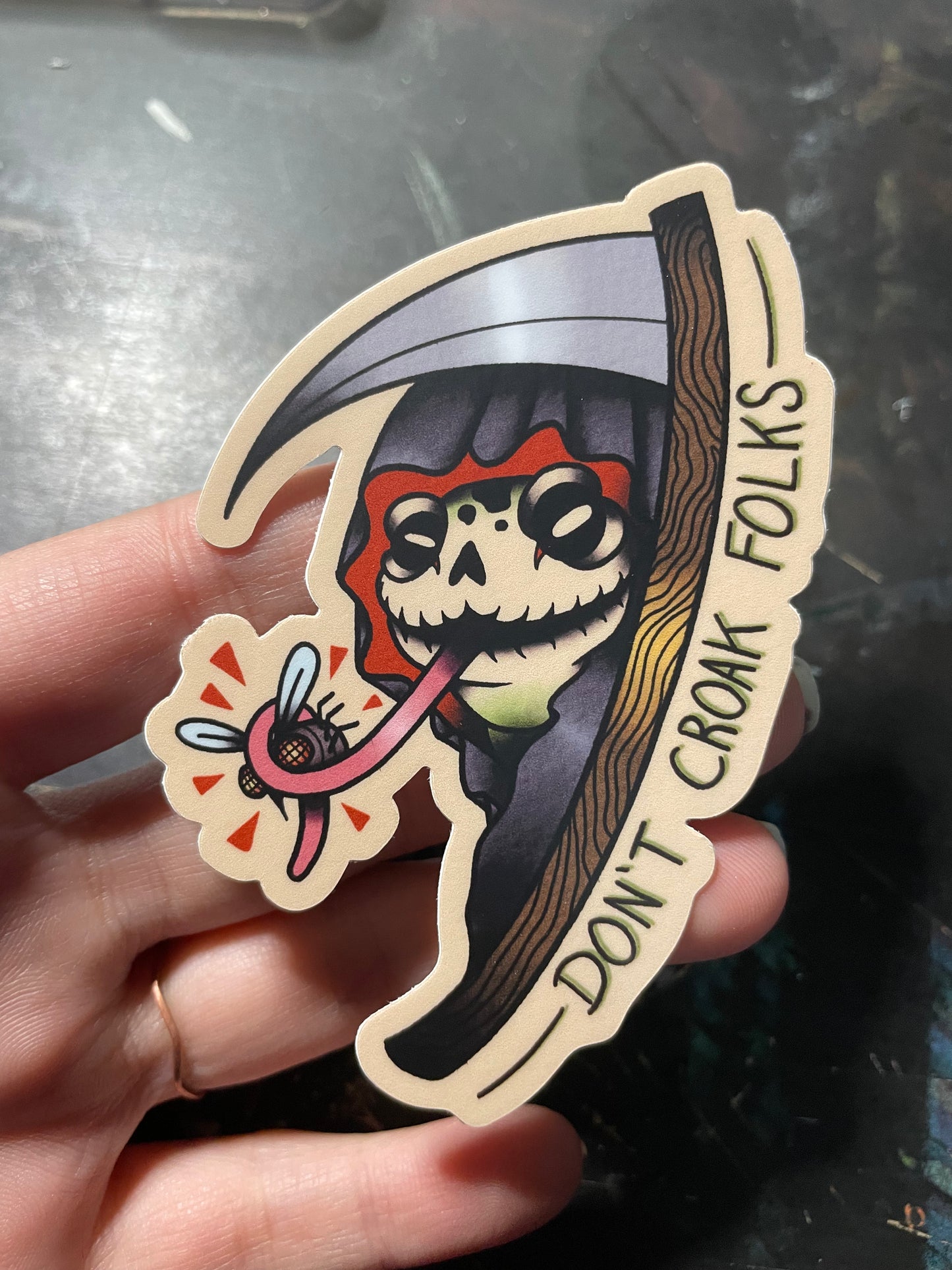 Don’t Croak Folks! Vinyl Sticker