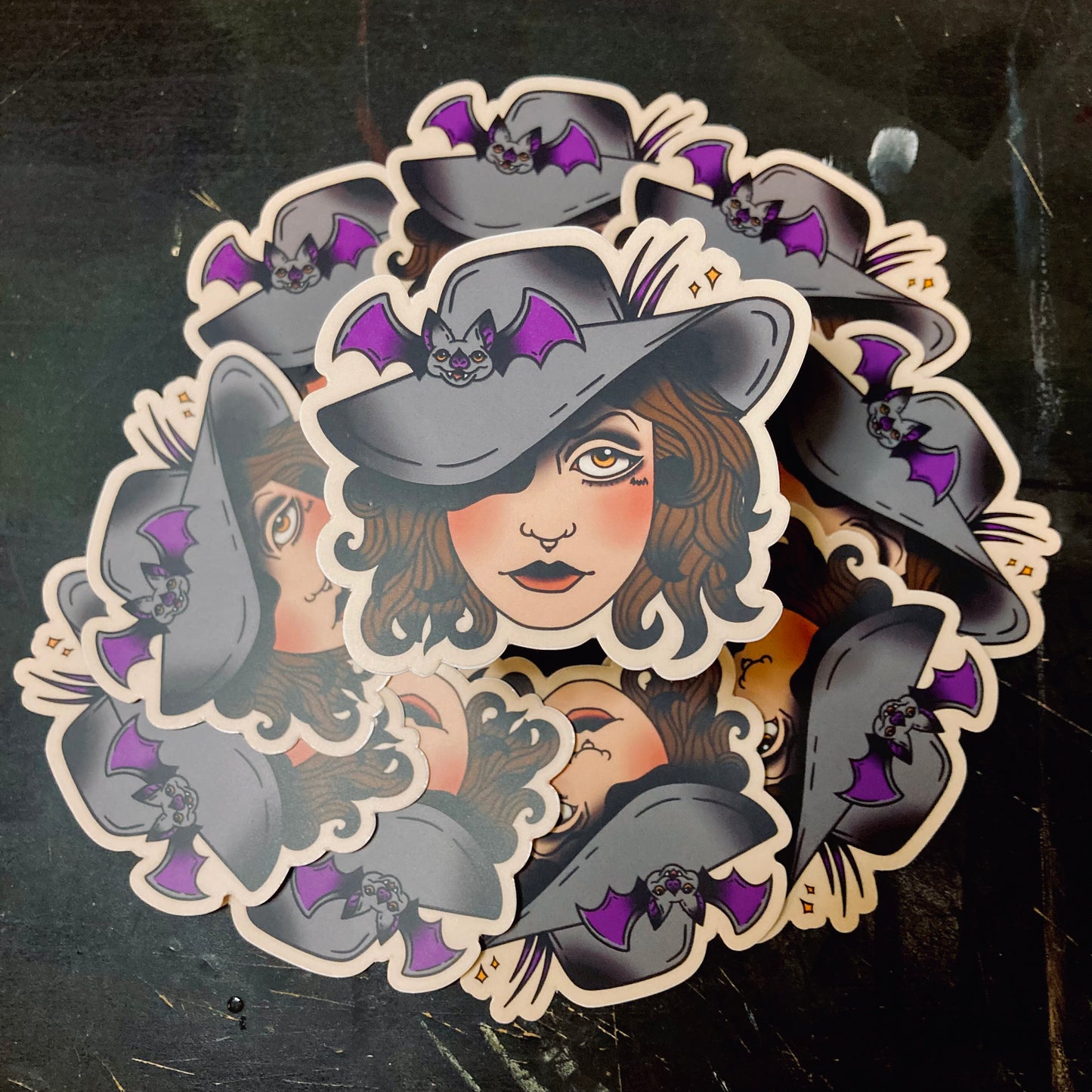 Gothic Bat Girl Sticker