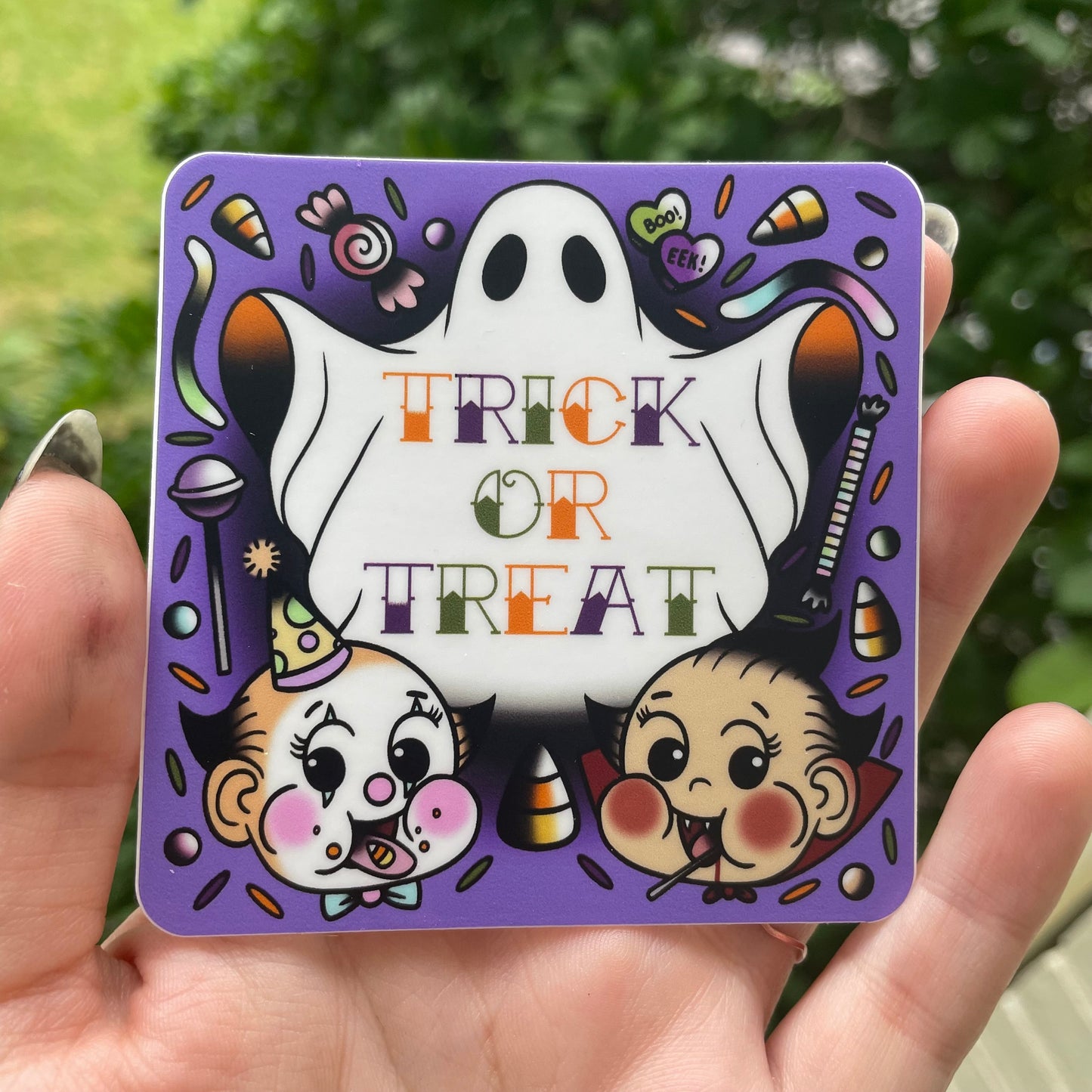 Trick or Treat Vinyl Sticker