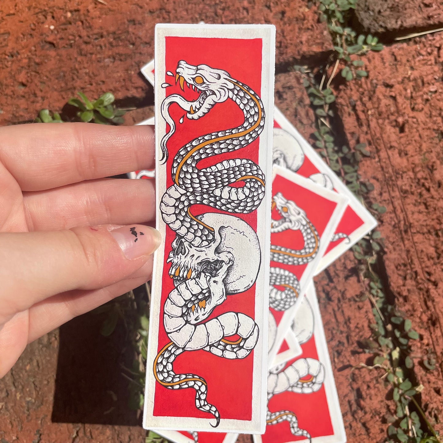 Snake Skull Vinyl Sticker