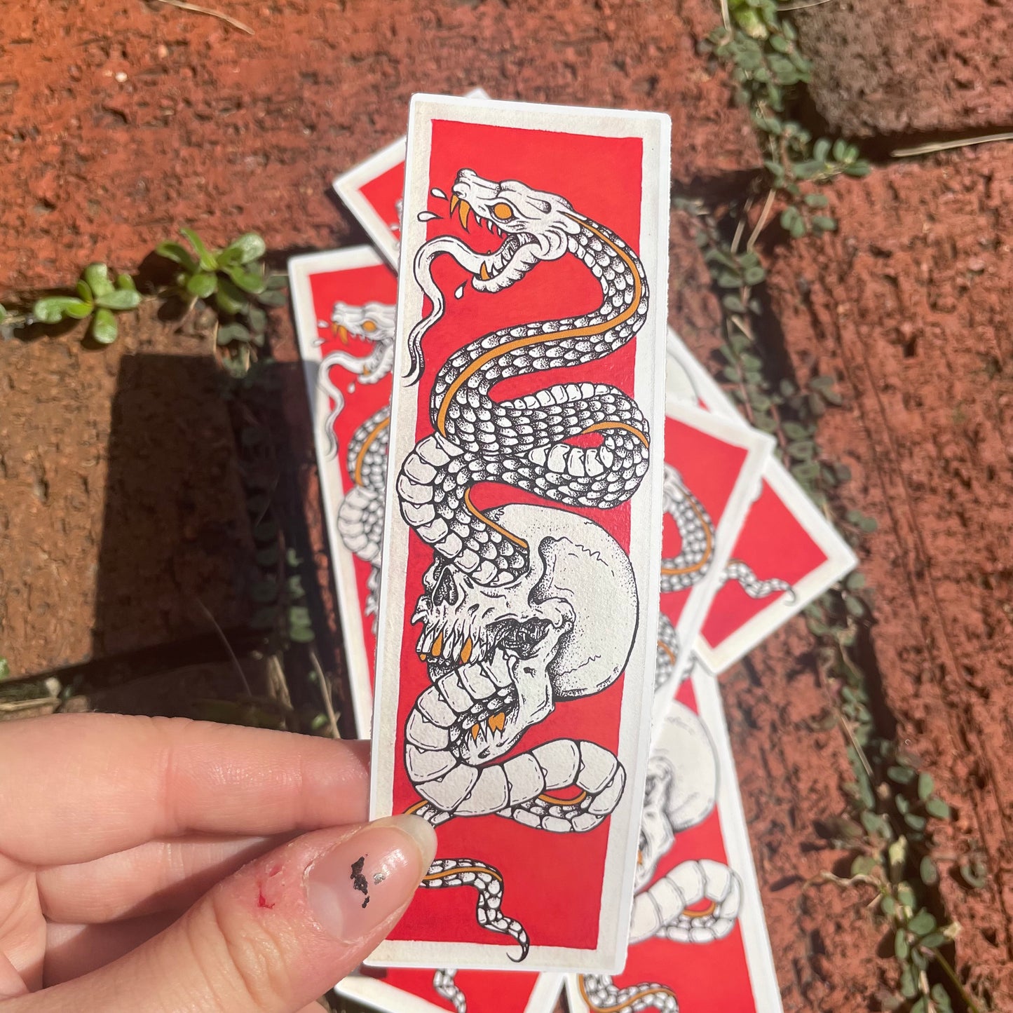 Snake Skull Vinyl Sticker
