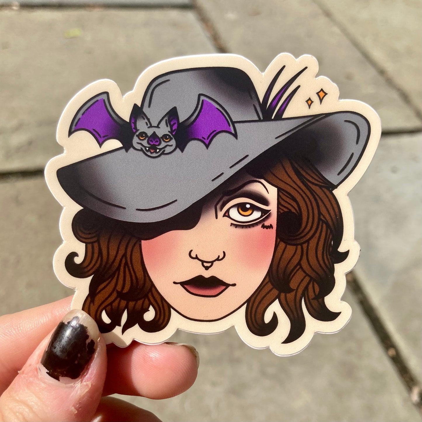 Gothic Bat Girl Sticker